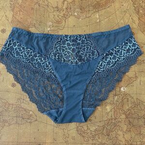 Nikol Djumon. VIVA Tanga Brief Blue Topaz.  Lace. XXL
